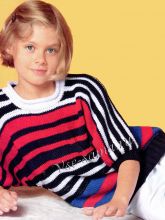 Полосатый пуловер-кимоно