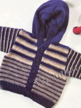 Полосатый жакет с капюшоном для малыша