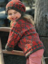 Пуловер и шапочка в кораллово-серых тонах, фото