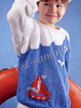 Пуловер морские мотивы