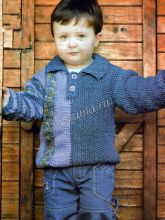 Пуловер поло спицами для прогулки