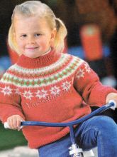 Пуловер с жаккардовым узором для девочки