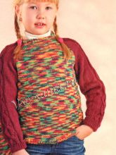 Пуловер с косами на девочку