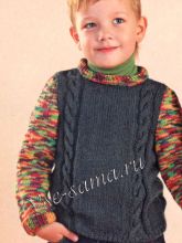 Пуловер с косами на мальчика