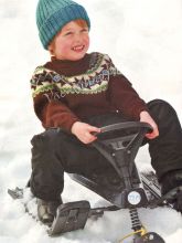 Пуловер с орнаментом для мальчика и шапочка