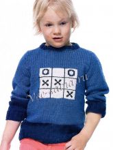 Пуловер спицами Крестики-нолики