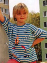 Пуловер спицами Морячка