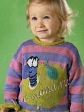 Пуловер спицами с яблочком