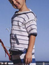 Пуловер спицами с карманом-кенгуру