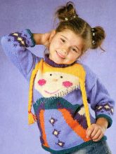 Пуловер спицами с принцессой