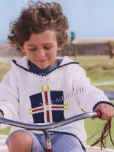 Пуловер спицами с цветным узором