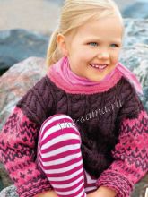 Пуловер спицами с жаккардовым узором и шарф