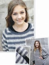 Пуловер в полоску с большим вырезом, фото