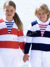 Пуловер в полоску на мальчика и девочку