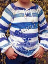 Пуловер спицами Морская звезда