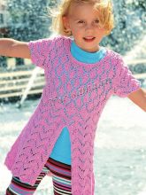 Розовая ажурная туника