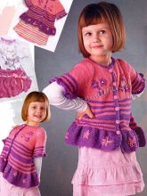 Розово-сиреневый жакет с цветочками