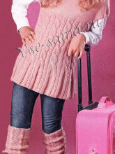 Розовый комплект - туника, гетры, берет