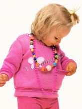 Розовый свитер с ярко-розовой отделкой