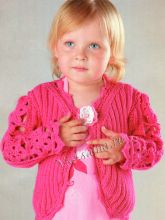 Розовый жакет с ажурными рукавами