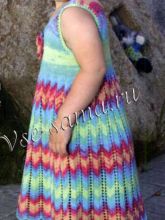 Сарафан и шапочка спицами для девочки