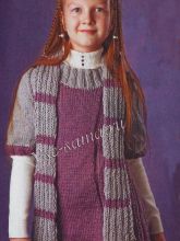 Серо-сиреневая туника и шарф