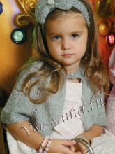 Серое болеро спицами и повязка на голову