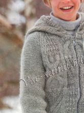  Серый жакет с капюшоном