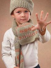 Шапка и шарф на мальчика спицами
