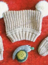 Шапка и варежки спицами для малыша