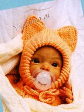 Шапка-шлем спицами Лисенок Вук