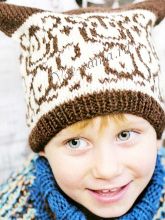 Шапочка спицами с обезьянками