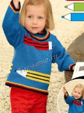 Синий пуловер с карандашами