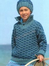 Тройер с вытянутыми петлями и шапочка, фото