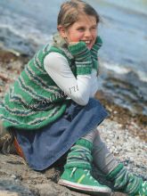 Туника без рукавов, гетры и нарукавники в полоску, фото