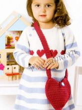 Вязаное спицами платье для девочки