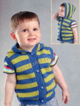 Жилет полосатый с капюшоном