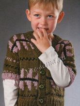 Жакет с короткими рукавами спицами для мальчика