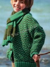 Жакет с шарфом зеленых оттенков, фото