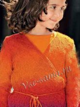 Жакет спицами с запахом