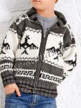 Жаккардовый жакет спицами