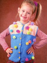 Жилет спицами детский с капюшоном