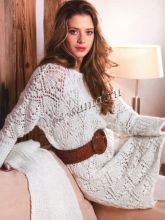 Ажурное платье спицами