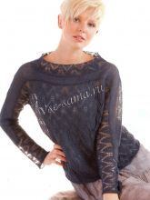 Ажурный пуловер дымчато-серого цвета