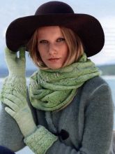 Ажурный снуд и перчатки спицами