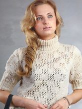 Бежевый ажурный пуловер