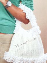 Белая сумочка спицами