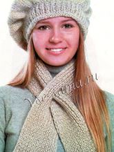 Берет и шарф спицами