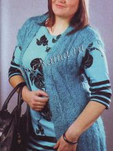 Бирюзовый жилет из мохера