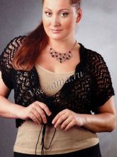 Черный короткий ажурный жакет